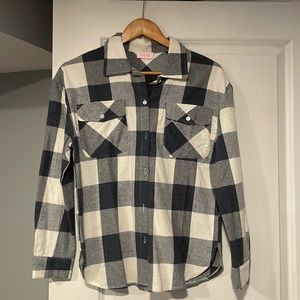 Pink Lily plaid flannel. Never been worn. Size M.